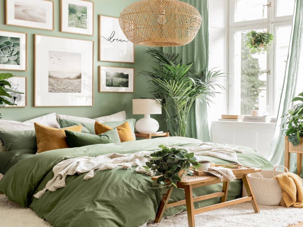 رنگ سبز در دکوراسیون اتاق خواب| گروه پرده وراتی
