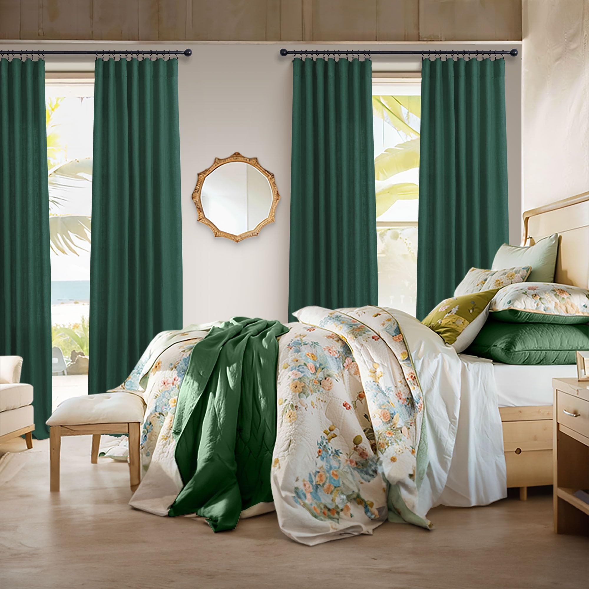 پرده و مبلمان سبز در دکوراسیون