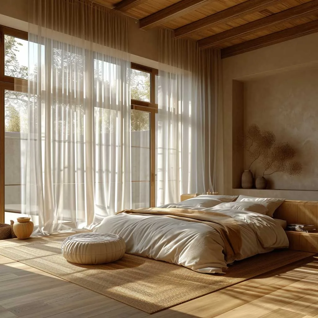 مدل پرده حریر ساده در طراحی داخلی