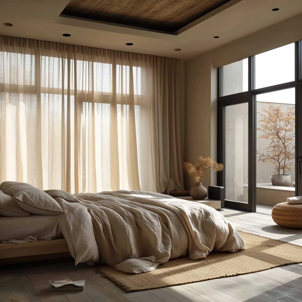 مدل پرده حریر ساده در طراحی داخلی