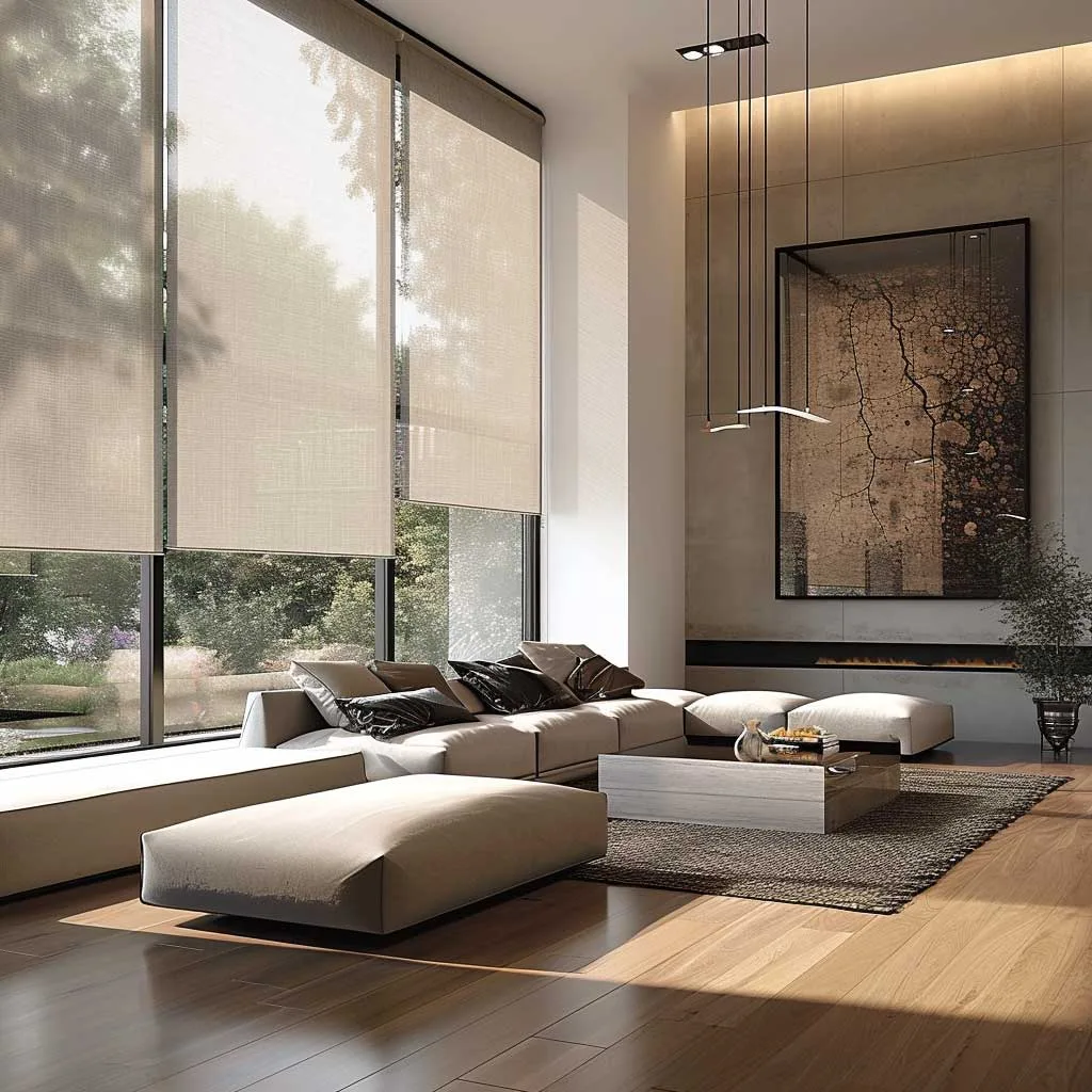 مدل پرده مینیمال در زراحی داخلی؛ پرده شید