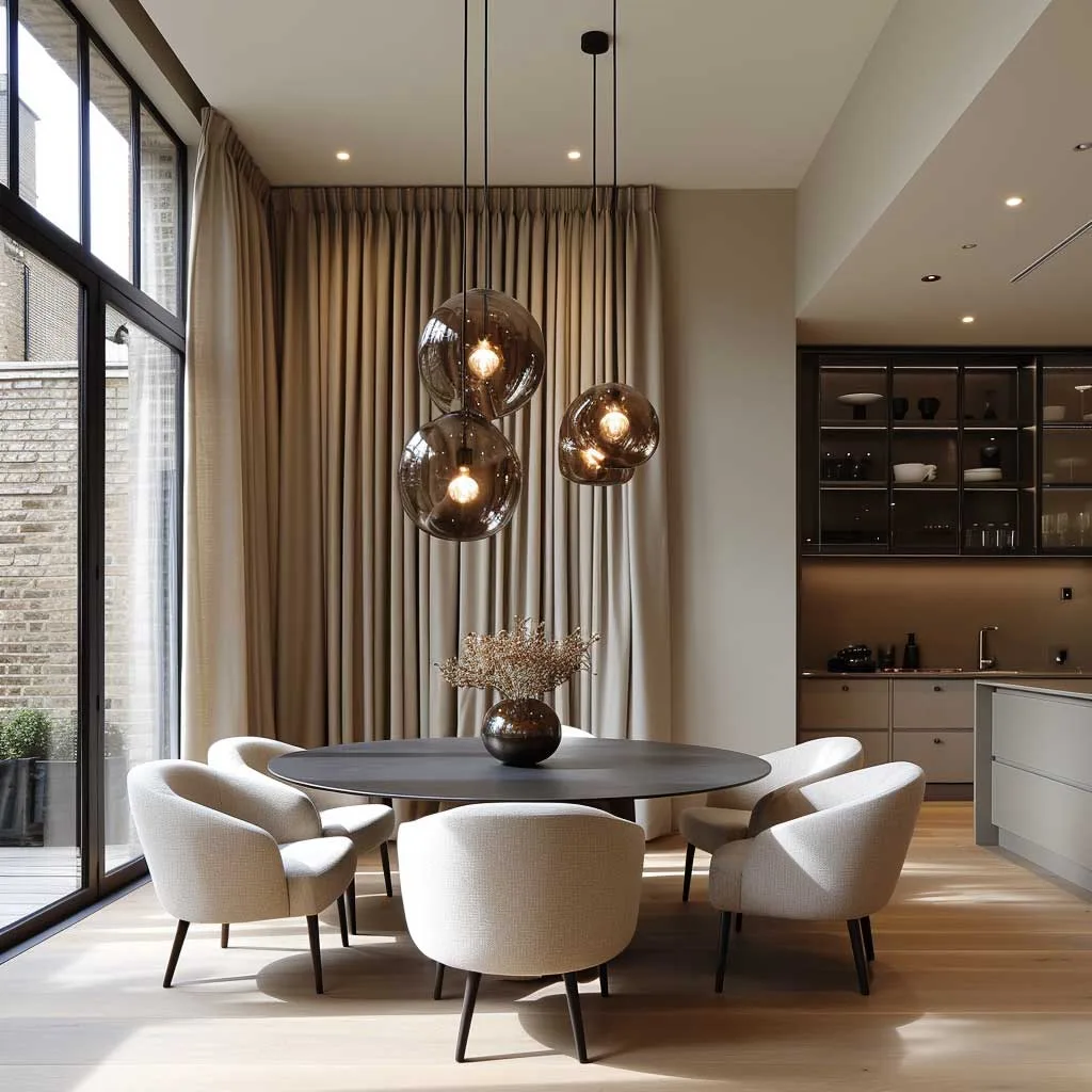 پرده ساده و صخیم مینیمال با رنگ خنثی